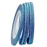 Samolepící zdobící páska na nehty sparkle modrá, 3mm