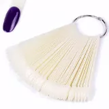 Vzorník na UV gel/ gel lak/ lak, NATURAL - tvar mandle, vějíř, 50Ks