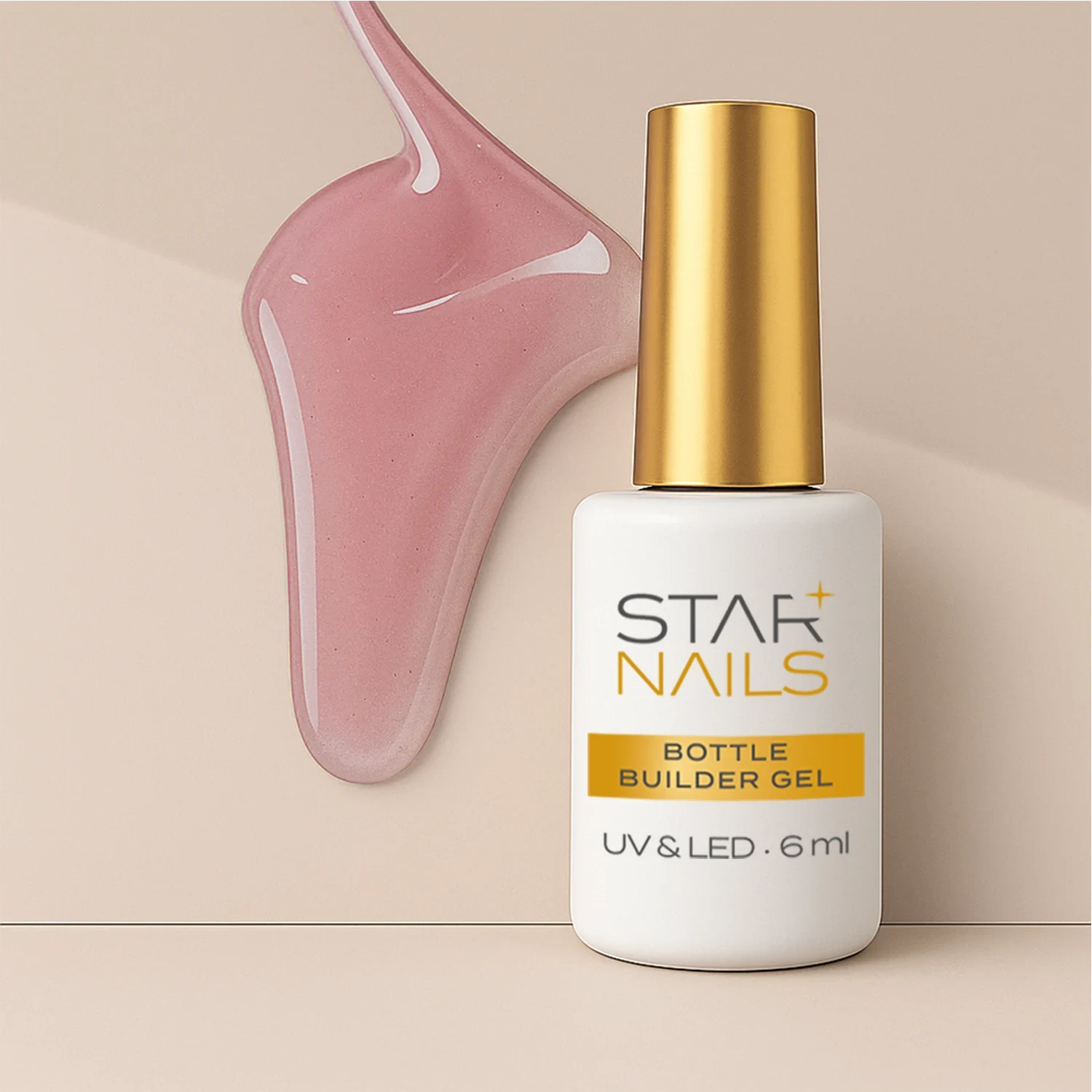 UV/LED Gel Bottle Builder, 6ml - 006, Second Skin - tmavší nude růžový stavební liquid gel