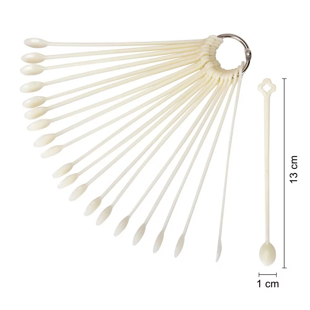 Vzorník na UV gel/ gel lak/ lak, NATURAL - tvar lžička, vějíř