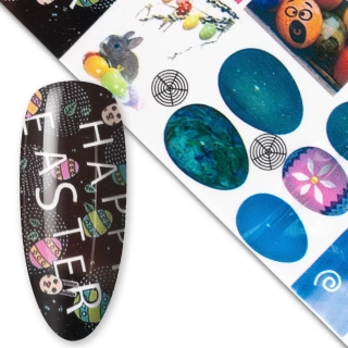 Zdobicí fólie na nehty - Happy Easter, 100cm