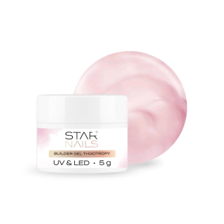 UV/LED Builder Gel Thixotropy, 5g - 005, Powder Pink - stavební tixo gel s tekutou pamětí