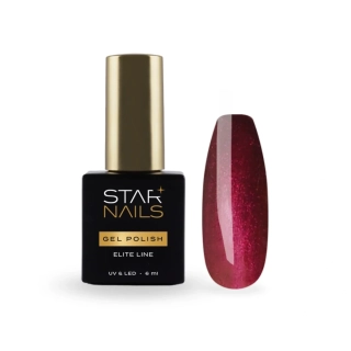 UV/LED Gel Polish Elite Line Cat Eye 6ml - 012, Ruby Flame - rubínově červený gel lak