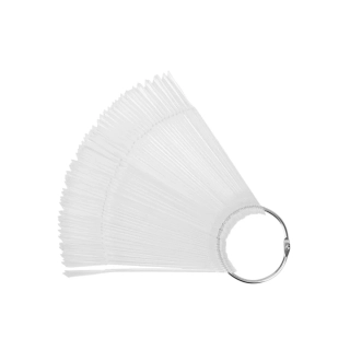 Vzorník CLEAR - tvar stiletto, obrácený vějíř, 50 tipů