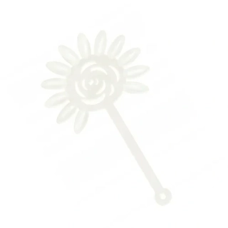 Vzorník na UV gel/gel lak/ lak, NATURAL- tvar mandle, sluníčko malé na tyčince, 1ks