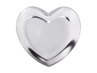 Miska na kamínky a zirkony - srdce, nerezová ocel